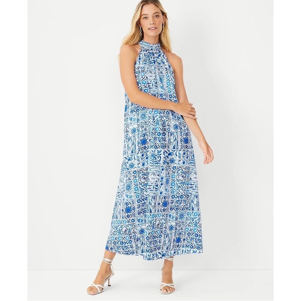 Ann Taylor Tile Print Maxi Dress